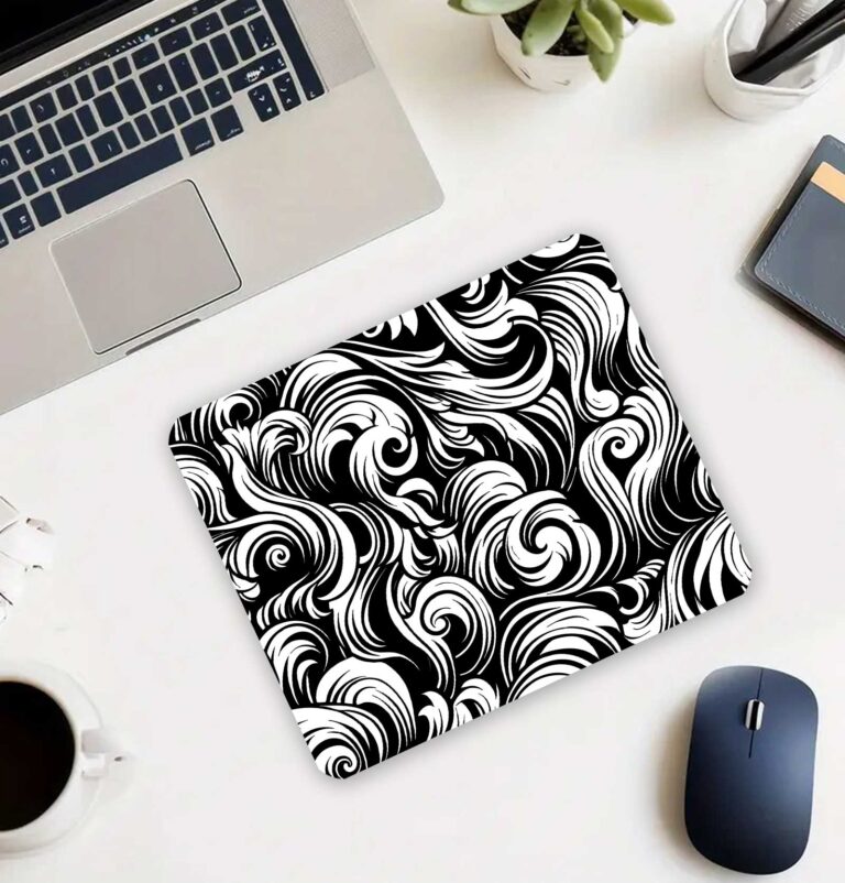 Black and White Abstract Patterns 22x18cm Mouse Pad ilyuka Mini Boy Gaming Mousepad MP362218