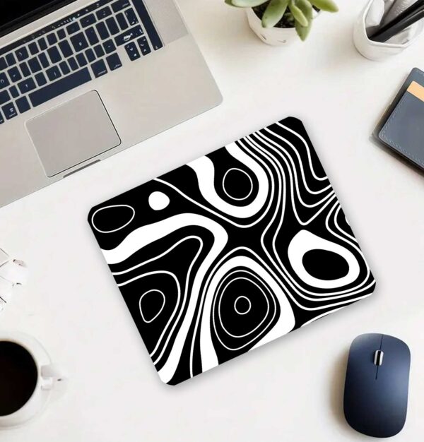 Black and White Topography Map 22x18cm Mouse Pad ilyuka Mini Boy Gaming Mousepad MP382218