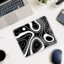 Black and White Topography Map 22x18cm Mouse Pad ilyuka Mini Boy Gaming Mousepad MP382218