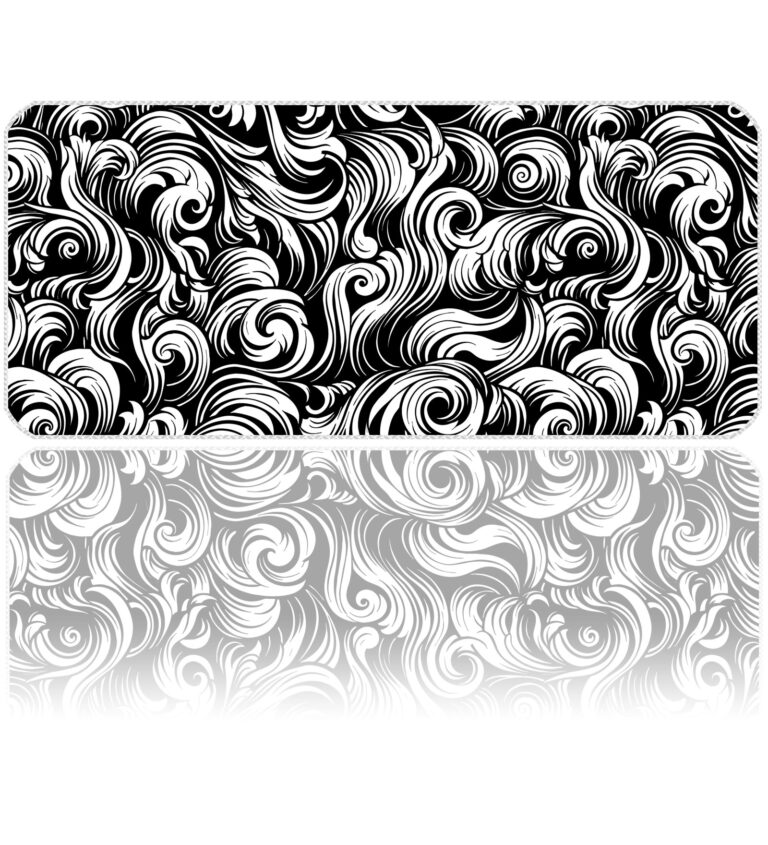 Black And White Abstract Patterns 70x30 cm Büyük Boy Gaming Mousepad