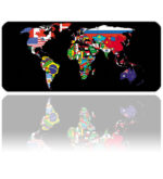70x30cm Mouse Pad Büyük Boy Gaming World Map Flags